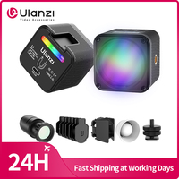 Ulanzi L3 RGB Video Light Mini COB Light Fill Light for Camera Gopro with Snoot Diffuser Barndoor Mini Ambient Light 2700-7000K