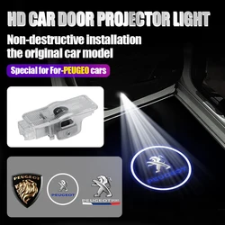 For Peugeot 301 307 308 406 508 2008 3008 108 RCZ 607 4008 107 306 2pc Car Door Welcome Light LED Laser Projector Induction Lamp