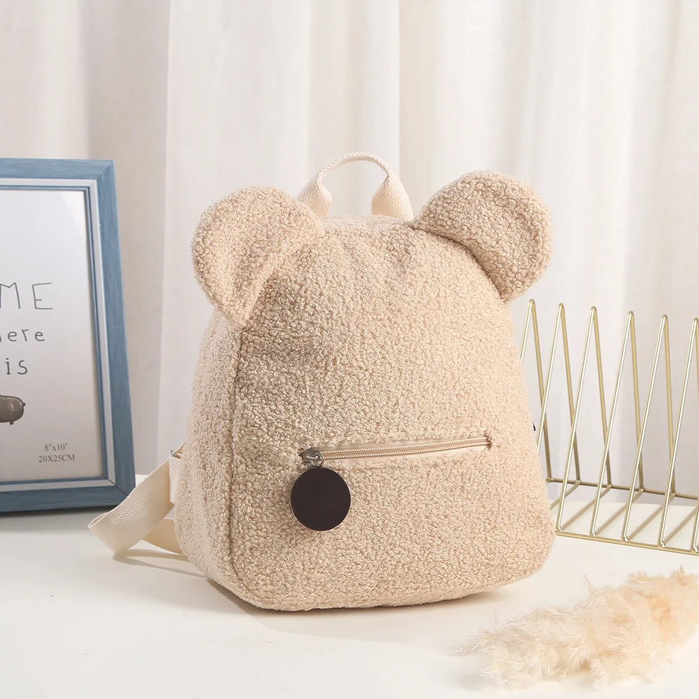 NONE Niedlicher Bär Plüsch Rucksack bestickt Name Herbst Winter Kinder Outdoor Umhängetaschen individuelle personalisierte Kinder Geschenktaschen 10