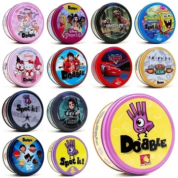 아동용 더블 쥬에고 카드 도블 카드 게임 테이블 보드 게임, HP 메탈 박스 카드 매칭 장난감, 26 가지 스타일 