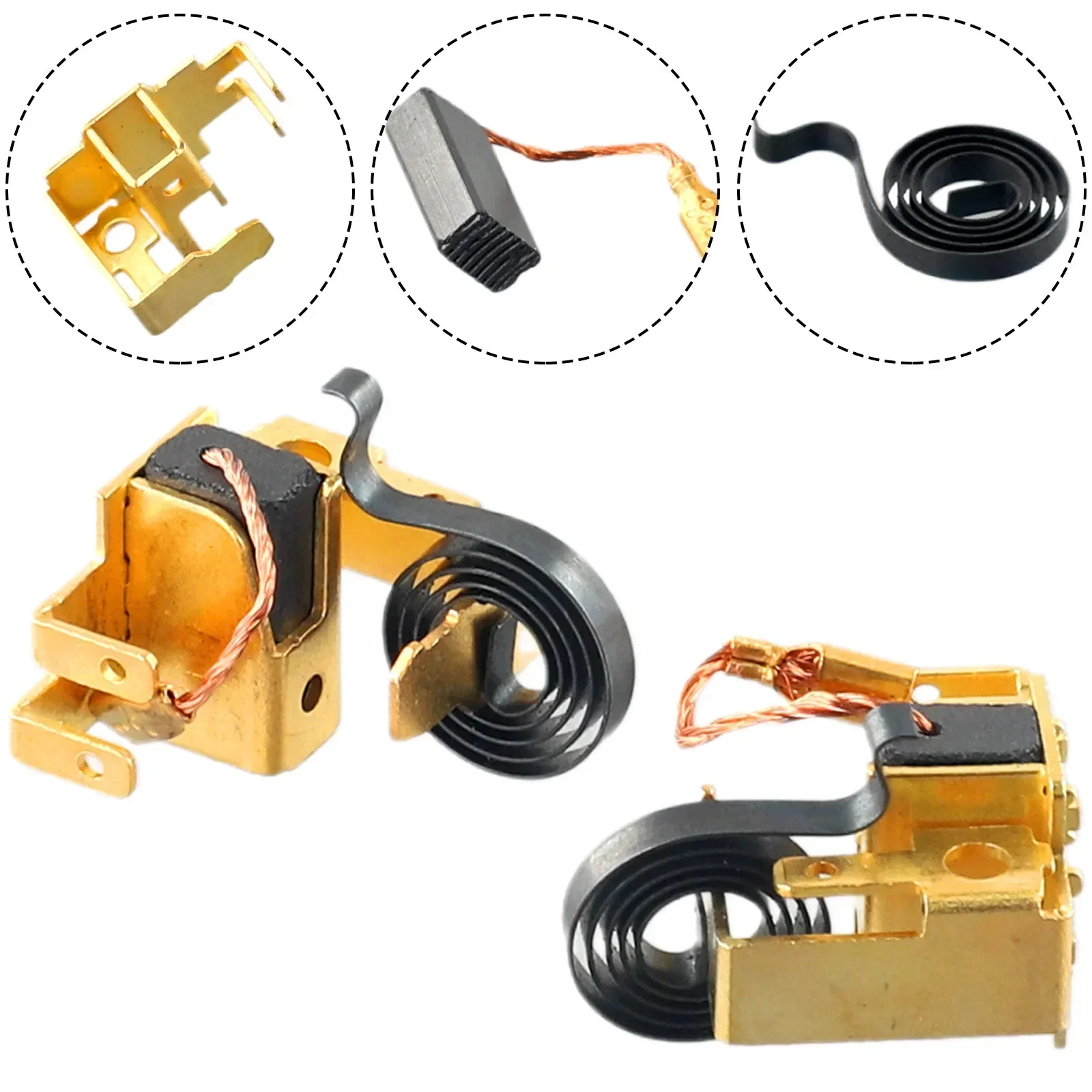 

6Pcs Carbon Brush Set Carbon Brush W Spring W Holder Set Angle Grinder Parts For Bosch GWS6-100 Metal Material Tool Accessories