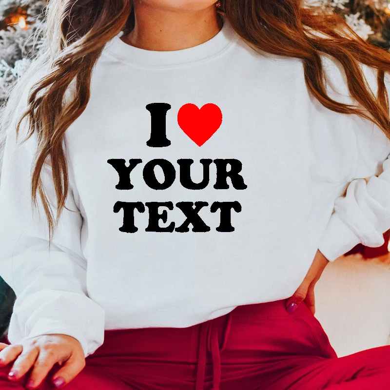 Customized Printed on A Sweatshirts Women Cotton Design Your Text Make Your Own Hoodies with Loved Ones Photo Jupmers