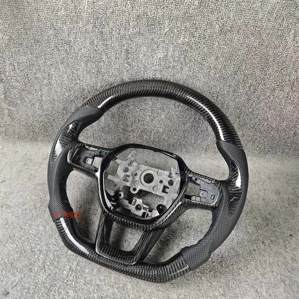 

Customized black Carbon Fiber Perforated Leather steering wheel For Honda Civic 10th 2021 2022 2023 2024