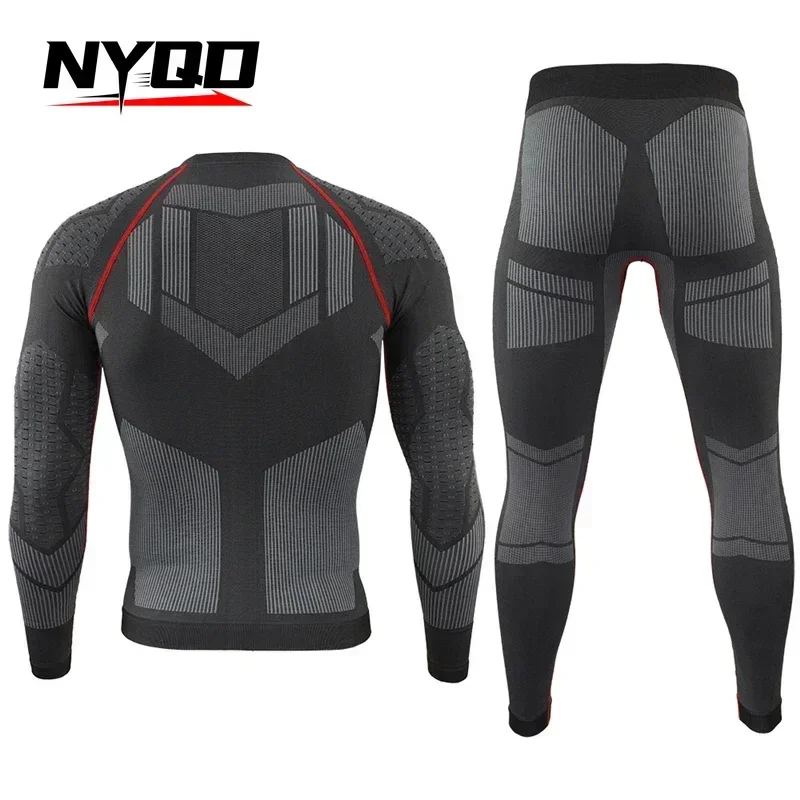 Ropa interior funcional sin costuras para hombre, traje deportivo de secado rápido para ciclismo, esquí y Fitness, Otoño e Invierno