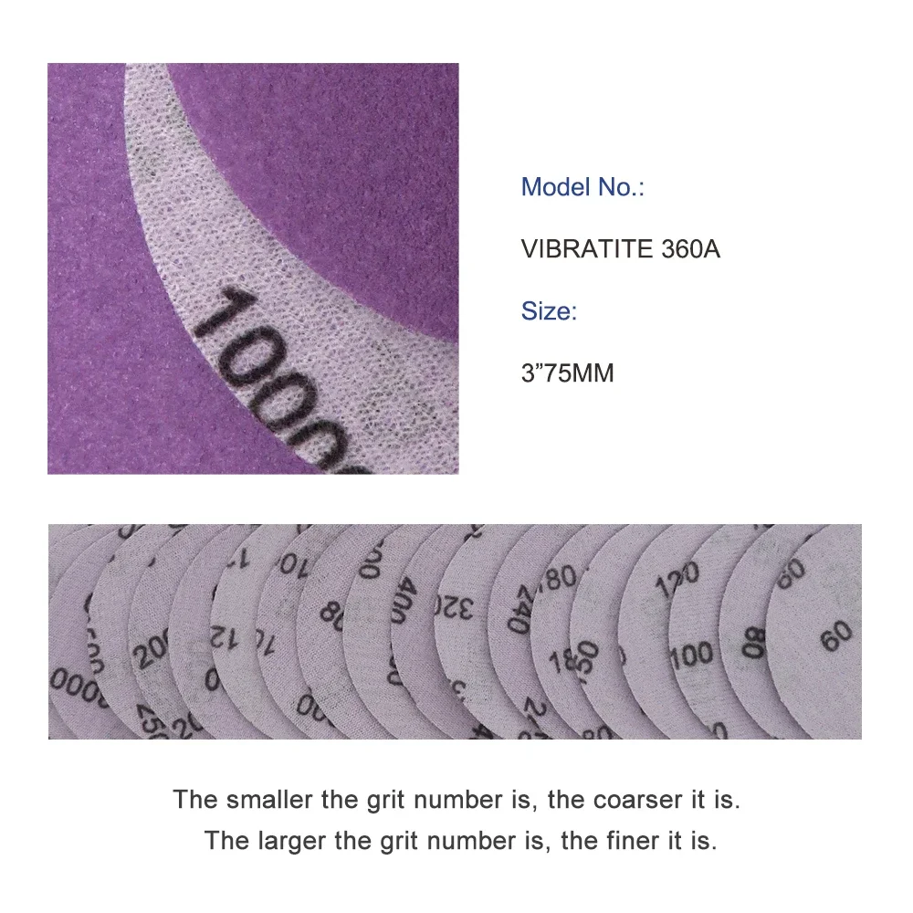 3-Inch 75MM Purple Sanding Discs Kit 30Pcs 60-10000 Grits Hook Loop Professional Aluminum Oxide Wet Dry for Wood Metal Finishing