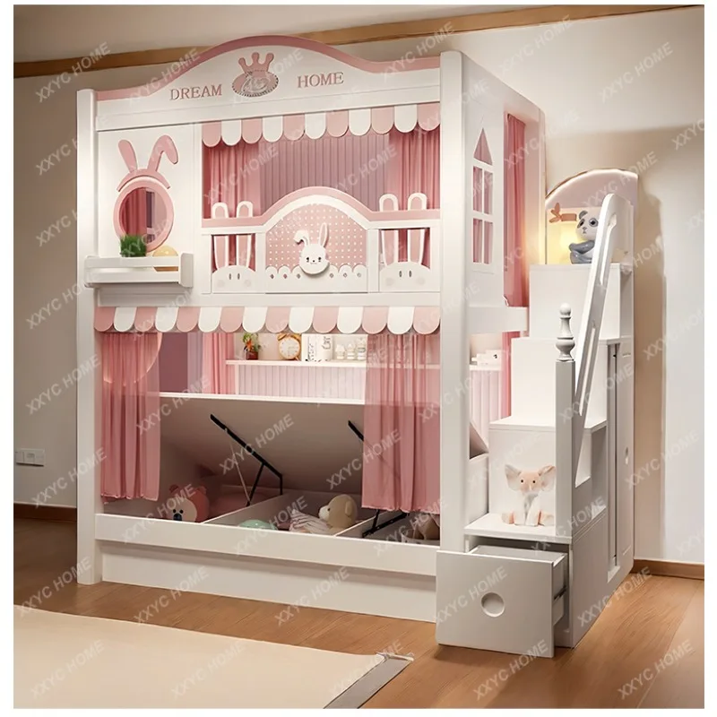 XX X Decoration Storage Children Bed Frame Design Modern Bunk Children Bed Wooden Japanese White Lit Cabane Enfant Furniture