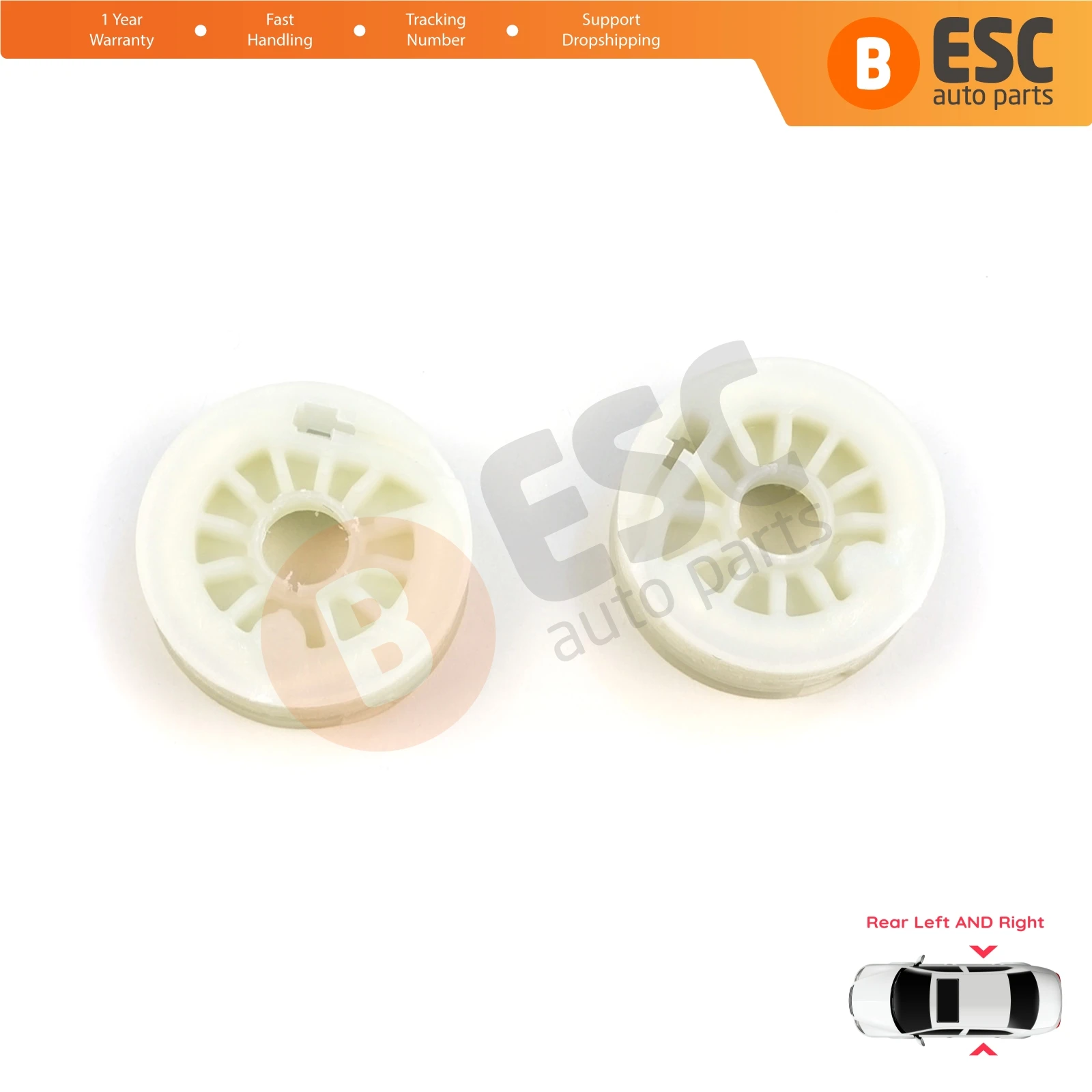 V1EWR5222+EWR5223 Raammechanisme Reparatie Gear Reel Wiel Katrol Achter Links Rechts Deur voor Kia Ceed Cee'd MK2 JD 2012-2018 5-Deurs