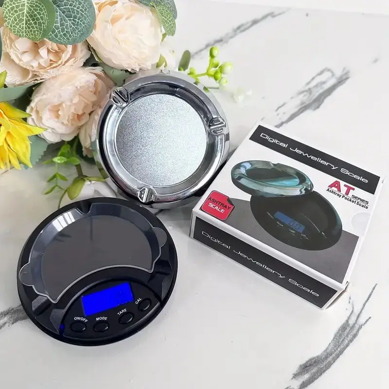 Balança de Bolso Digital Eletrônica com Luz de Fundo Azul Balança Portátil Display Lcd Cinzeiro Jóias Ouro Diamante Comida Chá Pesando