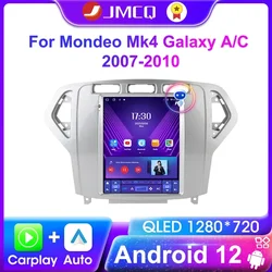 JMCQ-Jogador de Carro para Ford Mondeo, Android 12, DVD, Carplay, Tela de Exibição, Navegação, Unidade Principal, MK4, Galáxia, A, C, 2007-2010