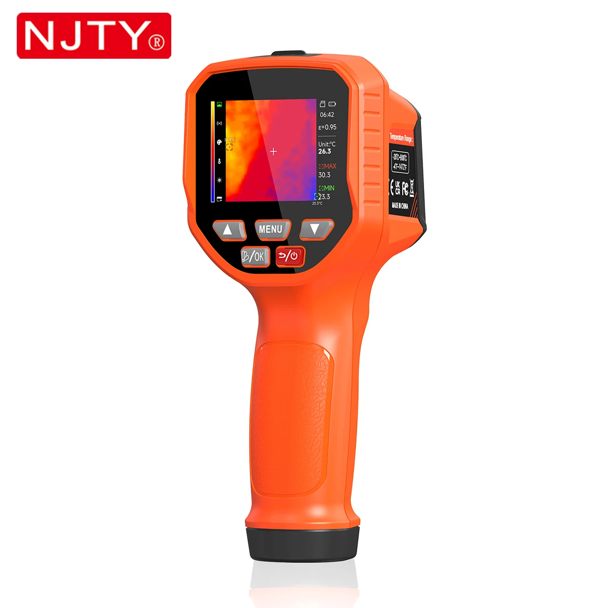 Cámara Termográfica Infrarroja Recargable NJTY SM8 -20~800 ℃   Cámara Termográfica Portátil de 300000 Píxeles con Tarjeta de 8GB, Emisividad de 2000 mAh