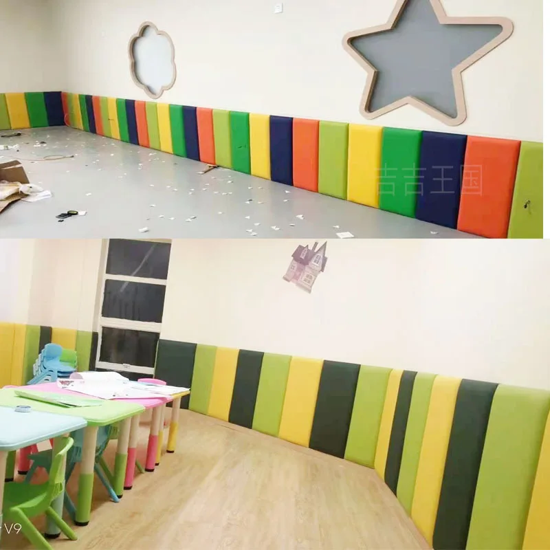 Early education training institution Kindergarten children's soft bag wall protection wall software anti-collision blue ball hal