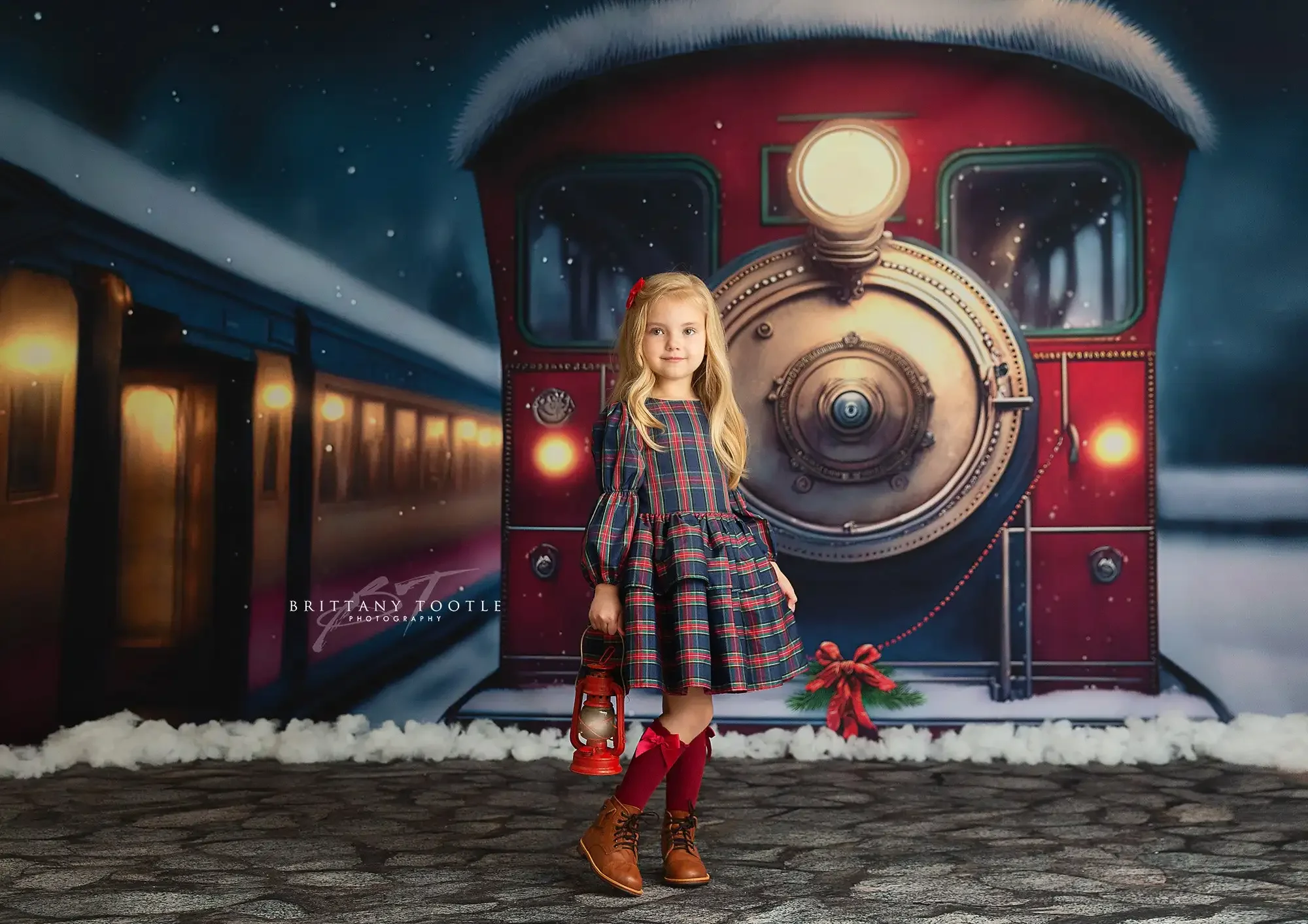 Polar Express Train Backdrops Midnight Train Ride Theme Kids Baby Portrait Girl Adult Photostudio Christmas Winter Background