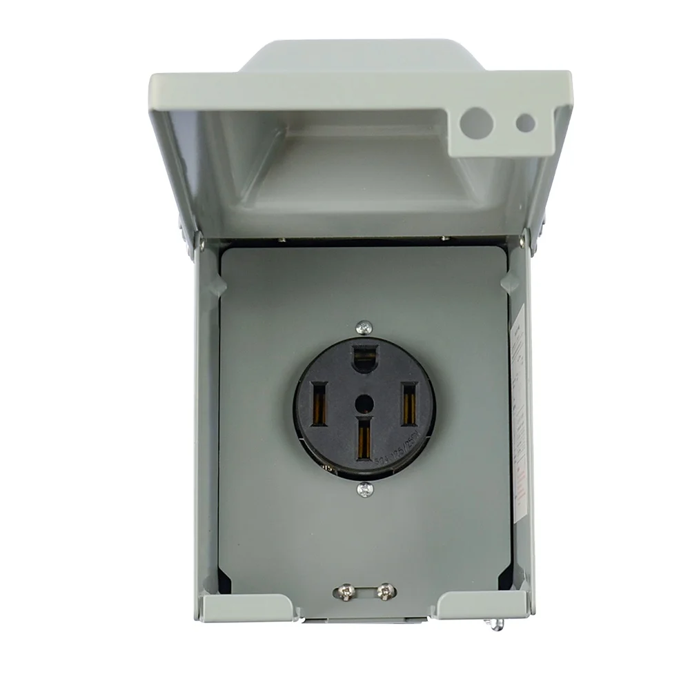 

50 Amp RV Power Outlet Box NEMA 14-50R RV Power Pedestal Enclosed Lockable Waterproof Electrical Power Outlet Panel with Box