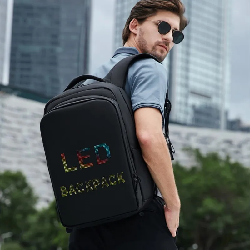 

Светодиодный технический рюкзак для деловых поездок, 15,6-дюймовый рюкзак для ноутбука, мужской умный дорожный рюкзак «сделай сам», школьный мультимедийный рюкзак для женщин
