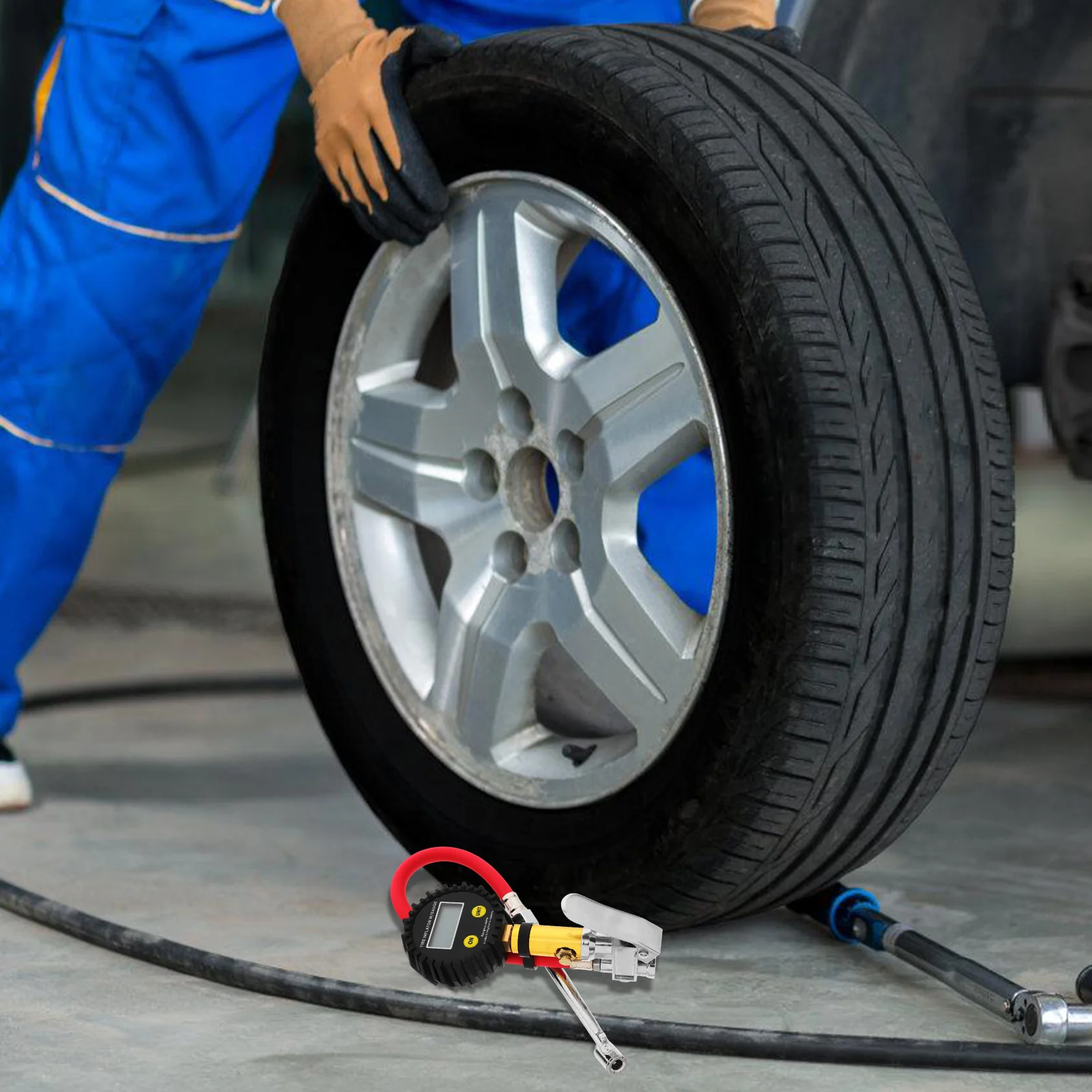 

Heavy Duty Metal Tire Pressure Gauge Air Pressure Gauge For Vehicles Lcd Display Digital Inflator Tool Led Backlight Accurate