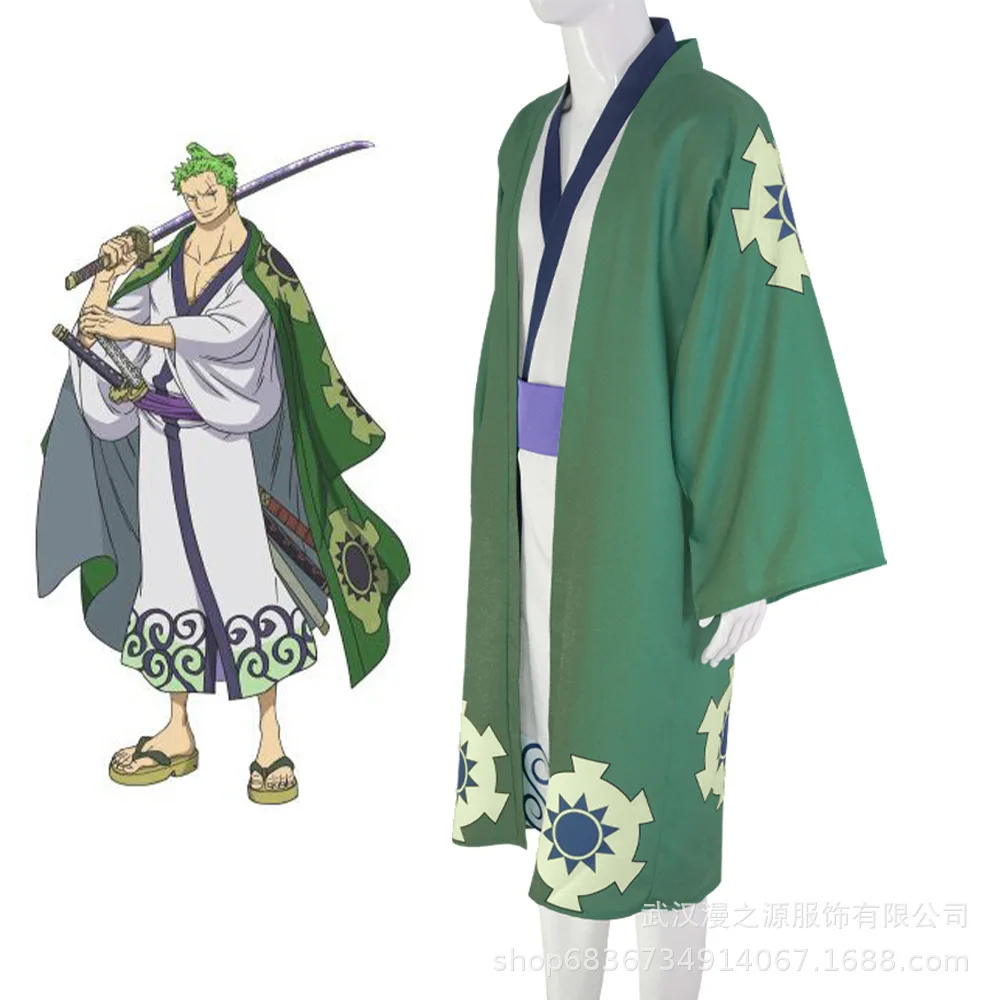 

Fantasia Wano Country Roronoa of Zoro Cosplay Kimono Anime Pirate Disfraz Costume Men Male Halloween Carnival Party Clothes