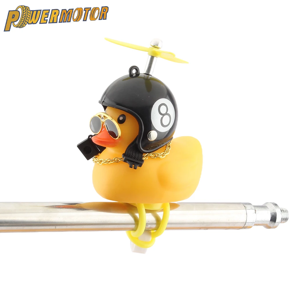 دراجة نارية خوذة المقاود الدراجات اكسسوارات الديكور بطة صفراء صغيرة Super Moto سكوتر مقهى المتسابق ركوب الدراجات أجزاء