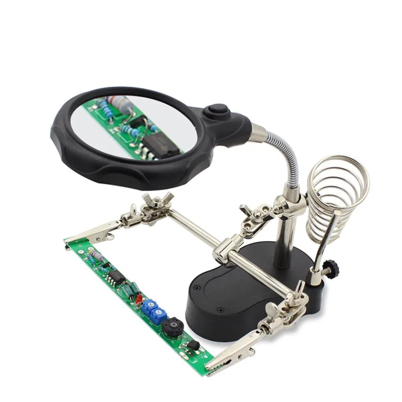Multifunctional Soldering Aid Tool with  Magnifier & Clamp Fixture