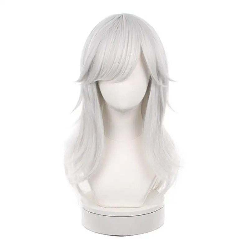 Game Genshin Impact Cyno Cosplay Wig Silver White Long 60㎝ Wig Heat Resistant Synthetic Role play Wig