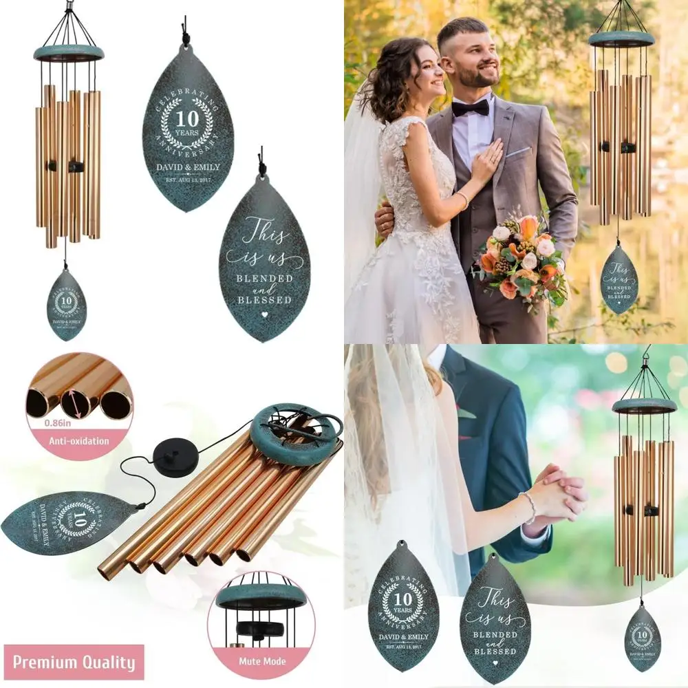 

customized 20th & 50th anniversary wind chime - perfect wedding, valentine's day gift for couples