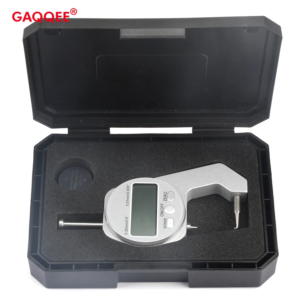 Digital Display Thickness Gauge Zinc Alloy Electronic LCD Micrometer Metric Imperial Wall Thickness Measurement Tools 0-10/20mm