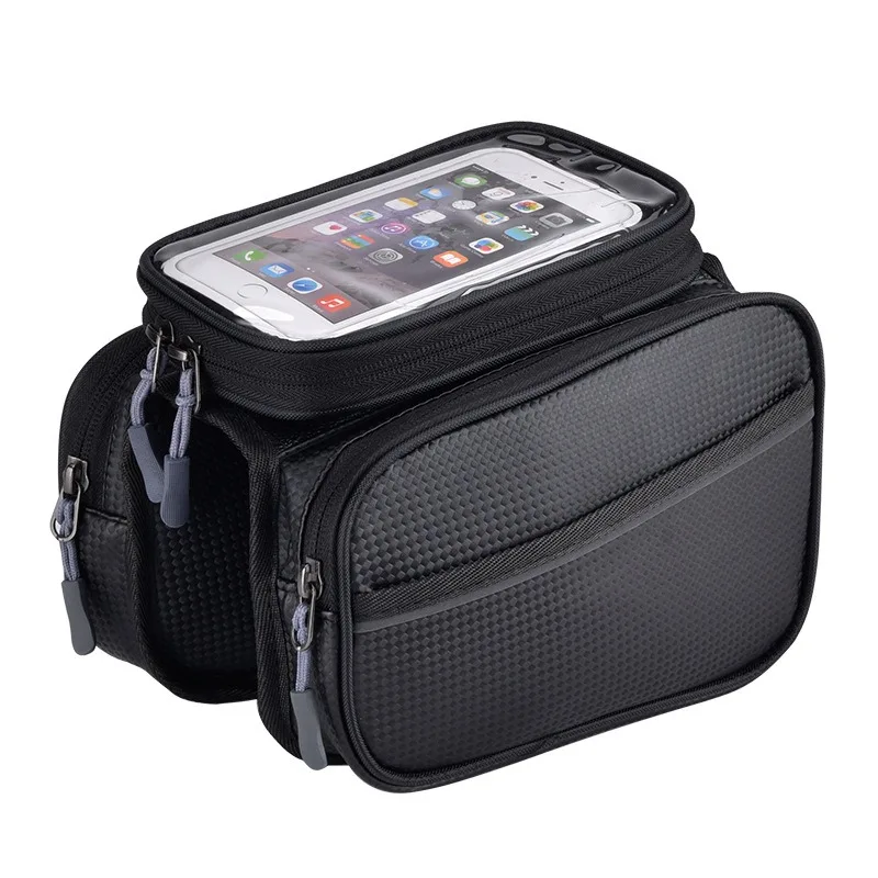 

Waterproof Large Capacity Bicycle Front Frame Bag, Mountain Bike Beam Saddle Bag, Portable Phone Storage Pouch Cycling Accessory