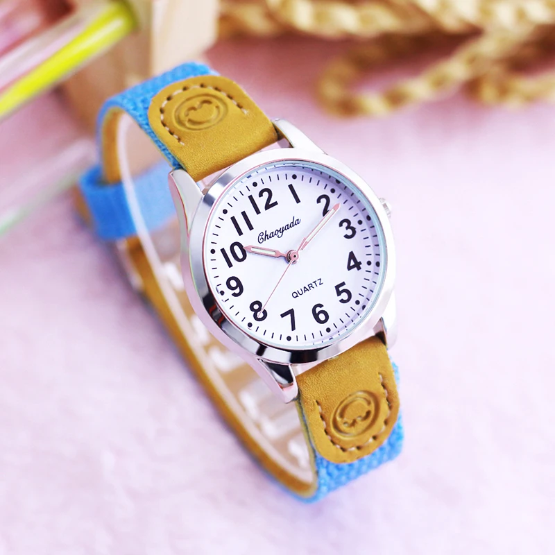 New hot selling simple canvas quartz watches for kids boys and girls primary school student little kids fashion digital watches