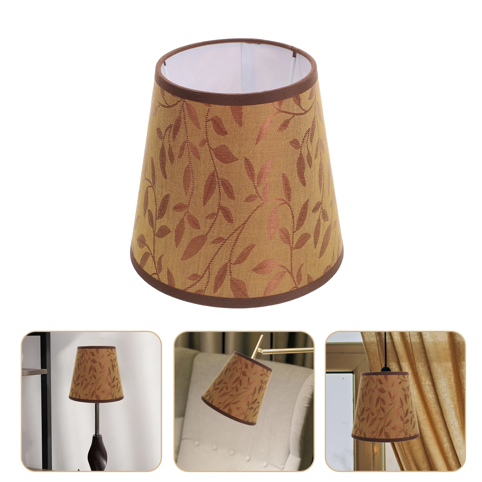 

Small Lampshade E27 Cloth Light Cover Vintage Pattern Drum Replacement For Wall Desk Lamp Indoor Decorative Shade Retro Style