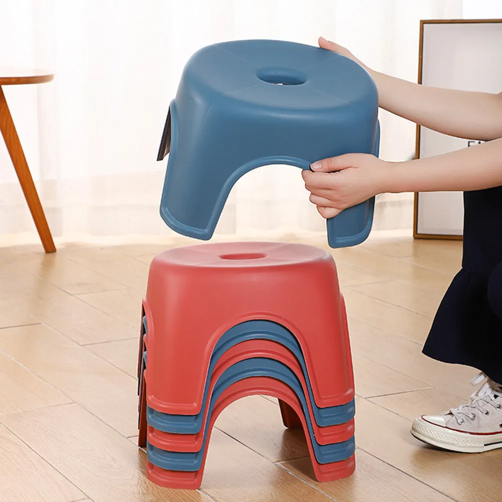 1Pcs Home Stool Non-Slip Rubber Base Lightweight Compact Small Footstool for Children Living Room Bathroom Bedroom Furniture