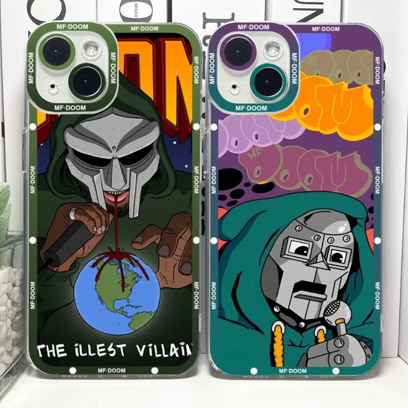 MF DOOM Rapper Phone Case Telefoon For IPhone 14ProMax 13 14 12 11 Pro Max Mini Transparent Angel Eyes Cover