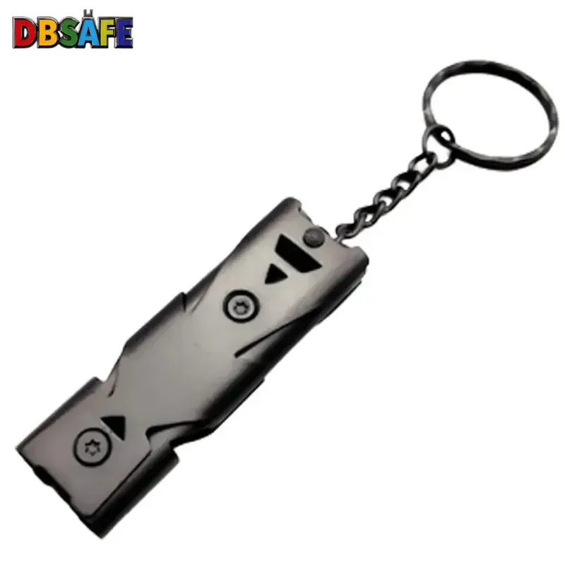 Double Tube Survival Whistle High Decibel Emergency Keychain Pendant Loud Outdoor Camping Tool Portable Multi Function Pack view 4