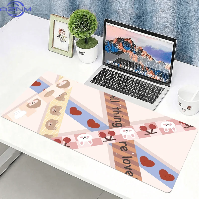 1pc Cute Animal Pattern Mouse Pad  cm, Non Slip Extended Table Mat, Collage Design, Desk Mat for Office Home Decor, Soft Fabric