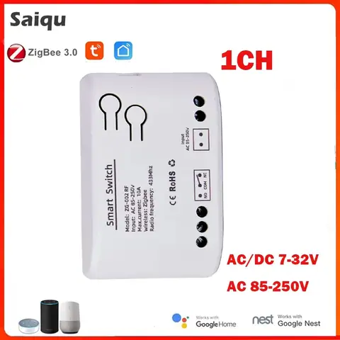 Tuya Smart Wifi Switch 1CH Relay Zigbee Switch Receive Module AC/DC7-32V AC85-250V With Smart Life APP Alexa Google Home
