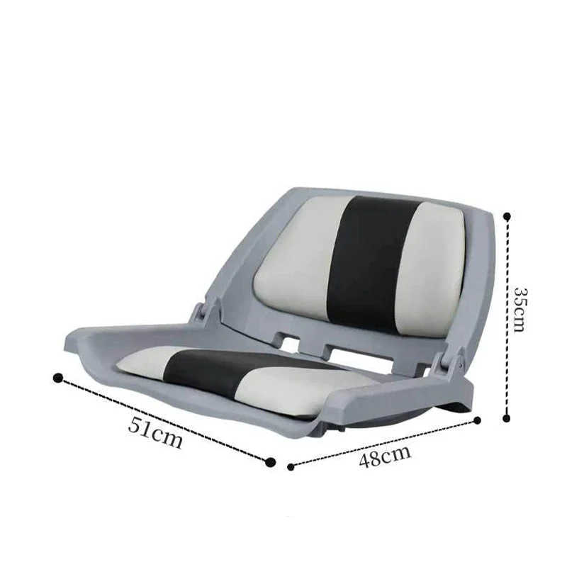 Folding Low Back Fishing Boat Seat W/Thickened Sponge Padding Waterproof PVC Leather Fold-Down Captain Chairs for Pontoon