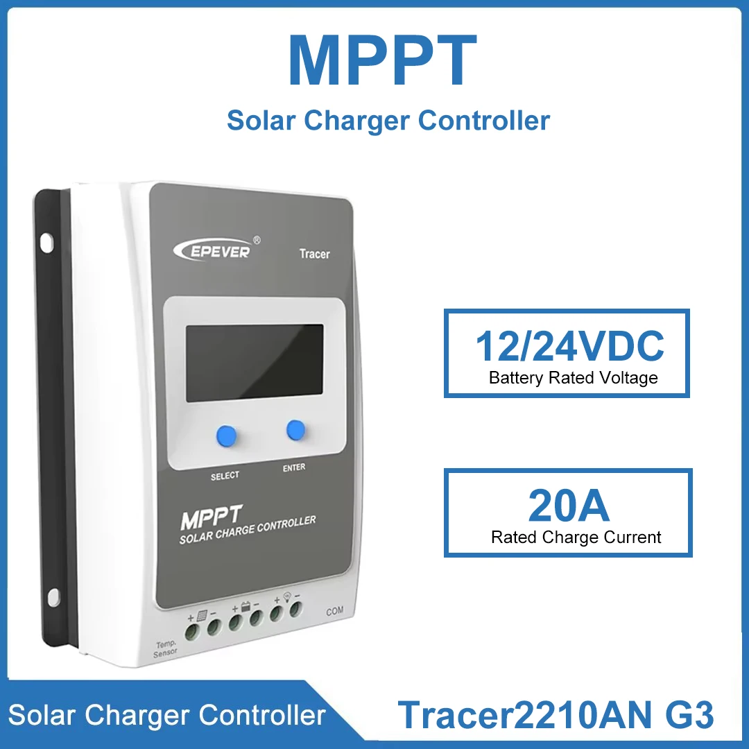 Tracer2210AN G3 20A EPEVER Solar Charge Controller Support Multiple Batteries Ideal For Modern Solar Systems