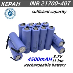 100%NEW 21700 4500mah 45A 40T 3.7V high discharge/capacity Li-ion rechargeable battery 30T high discharge power li-ion+DIY Nicke