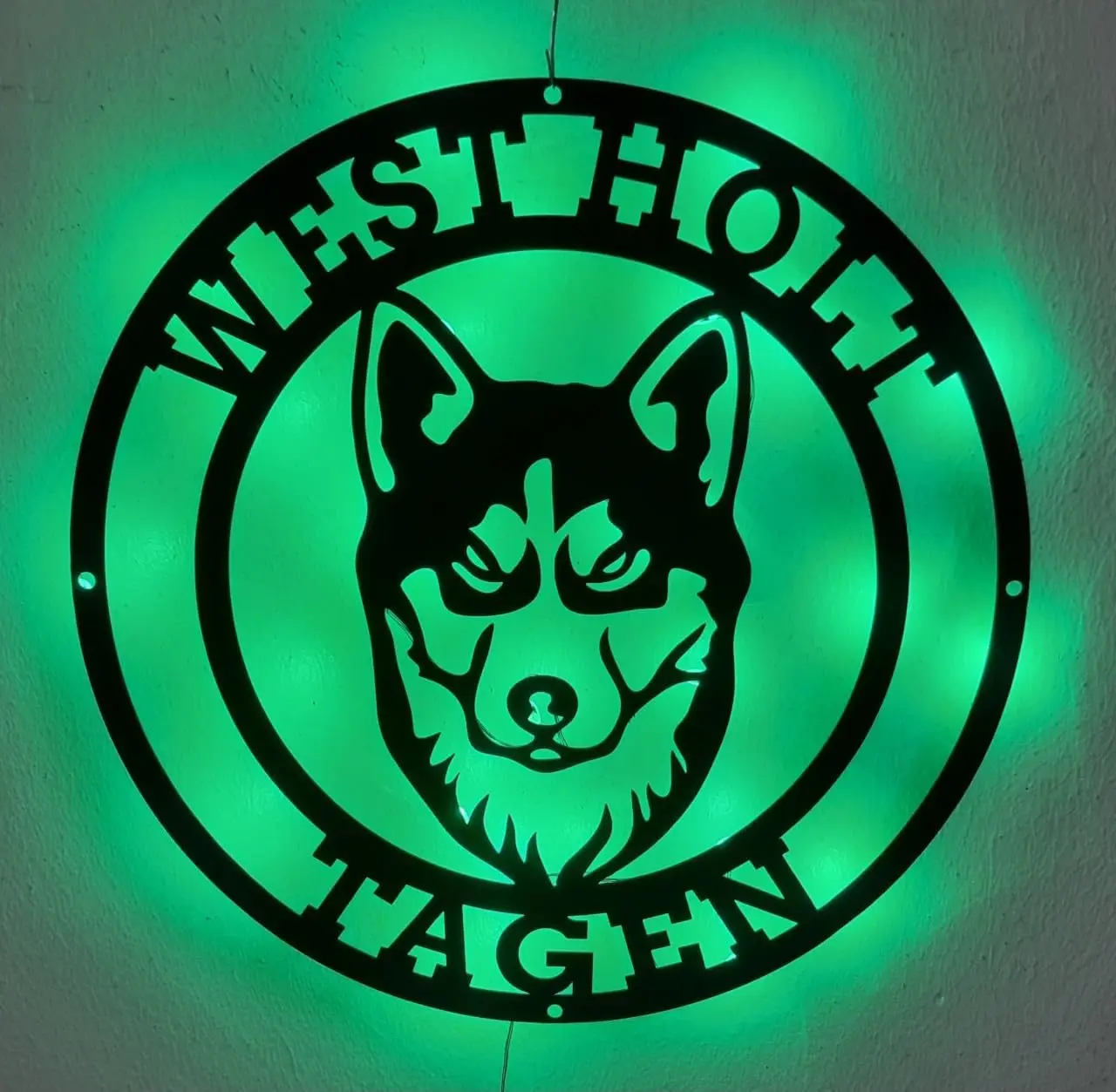 Metal Sign Led Light, Custom Husky Sign Metal Wall with Led Light, Siberian Husky Lover Gift, Siberian Husky Art, Metal Dog sign