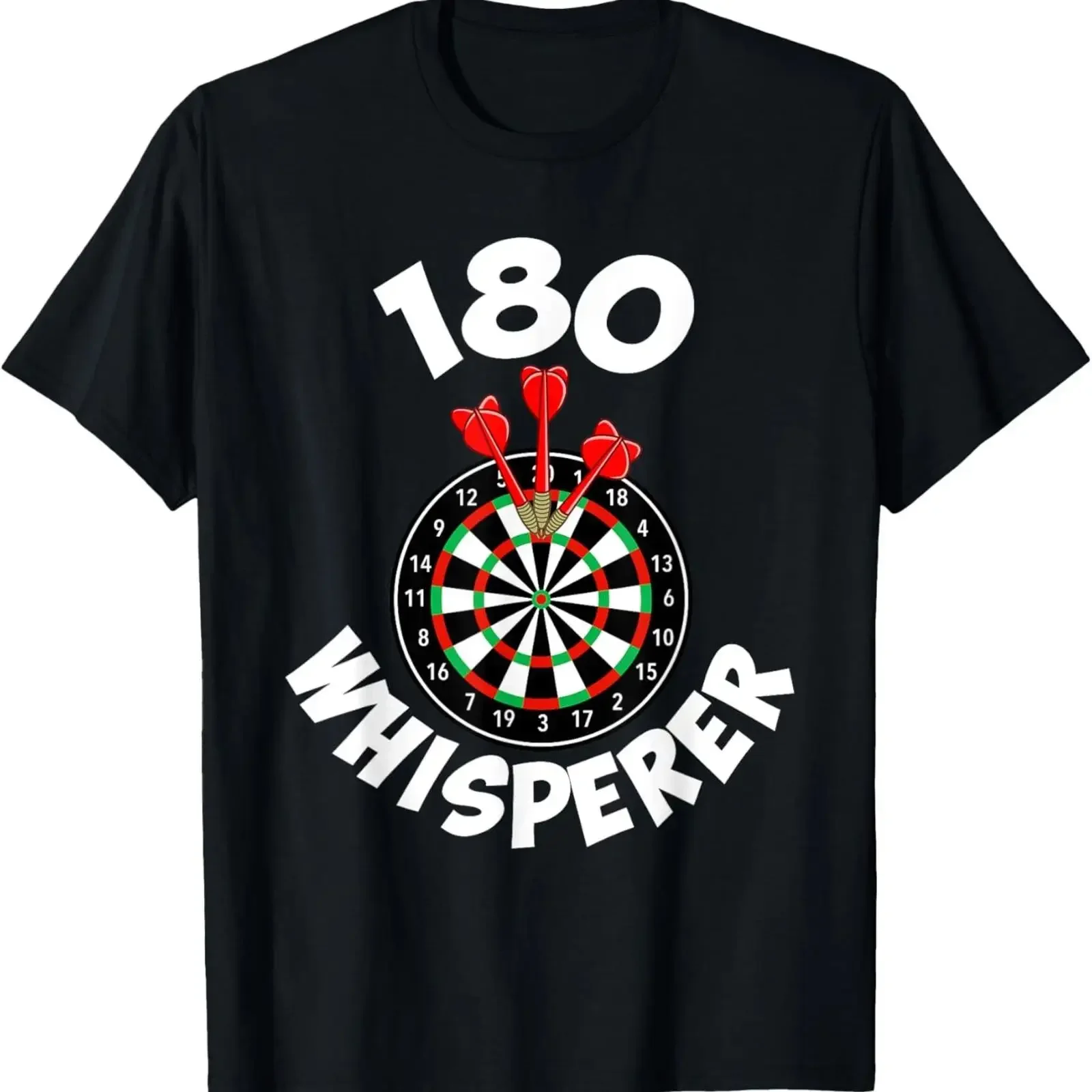 180 Darts Whisperer Funny Dart Player Dartboard Humor Outfit T Shirt vintage Washed Stretched fashion Soft designer clothes