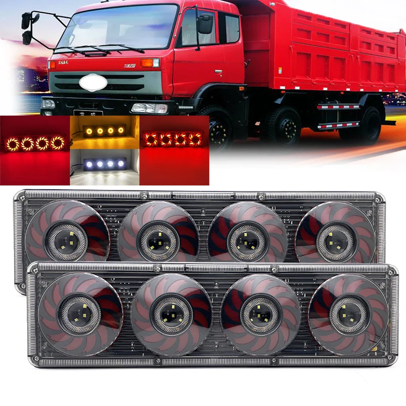 12/24V Truck Lamp Trailer Taillights LED Fog Flashing Side Marker Tail Rear Stop Brake Reverse Indicator Car Turn Signal Lights