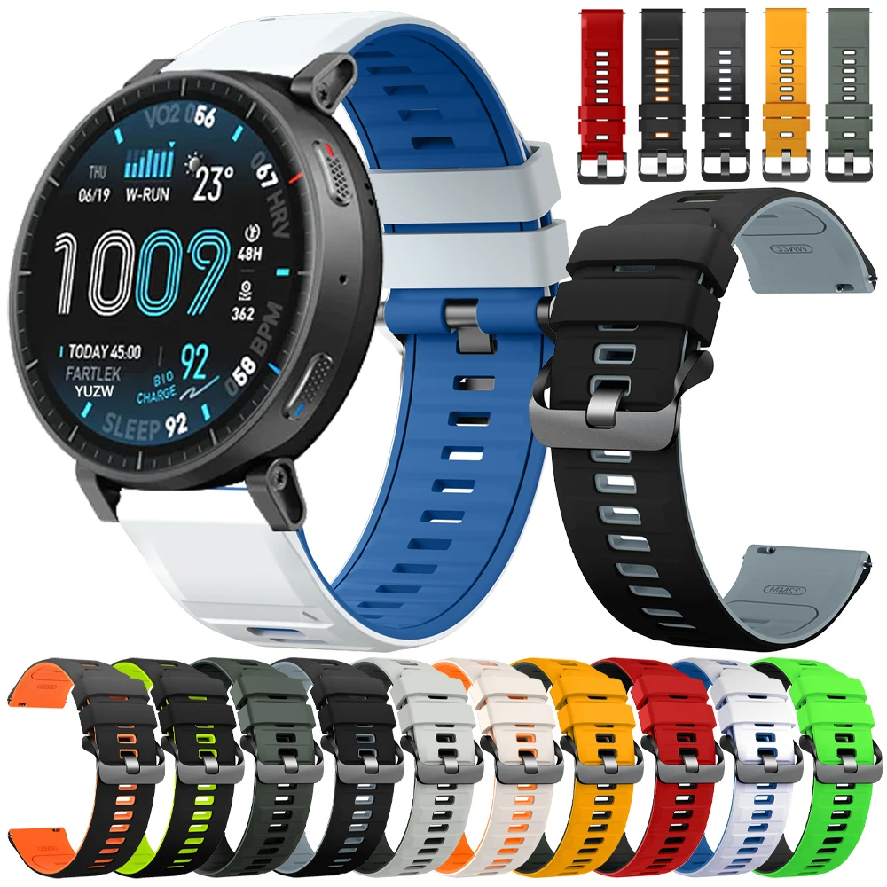 Bracelet de rechange en Silicone de 22mm, pour Amazfit Active Max 48mm, Balance 2/Bip 6 5 UNITY/GTR 4 3 2 GTR 47mm
