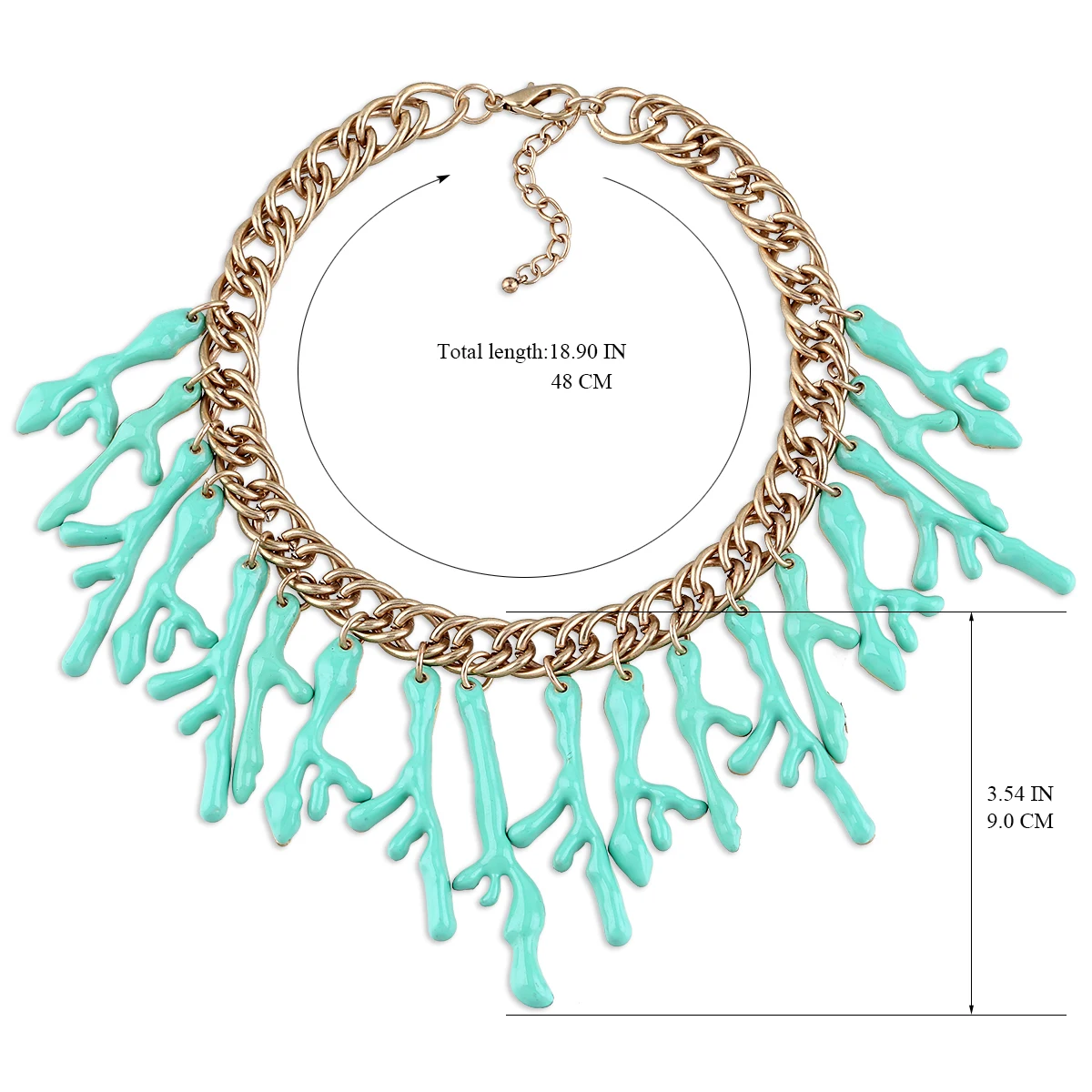 New Showy Coral Pendant Necklace Gold Plating Colorful Chunky Statement Necklaces Women Accessory Jewelry Nice Gifts