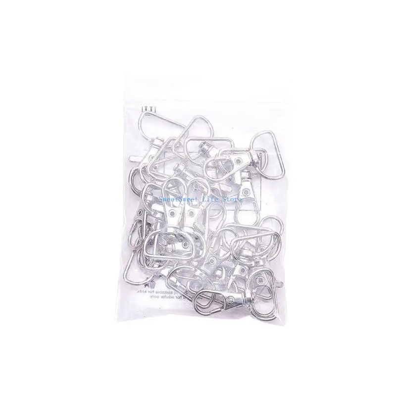 

D5QB 20 Pcs for Creative 360° Trigger Hooks Keychain Metal Silver Keychai