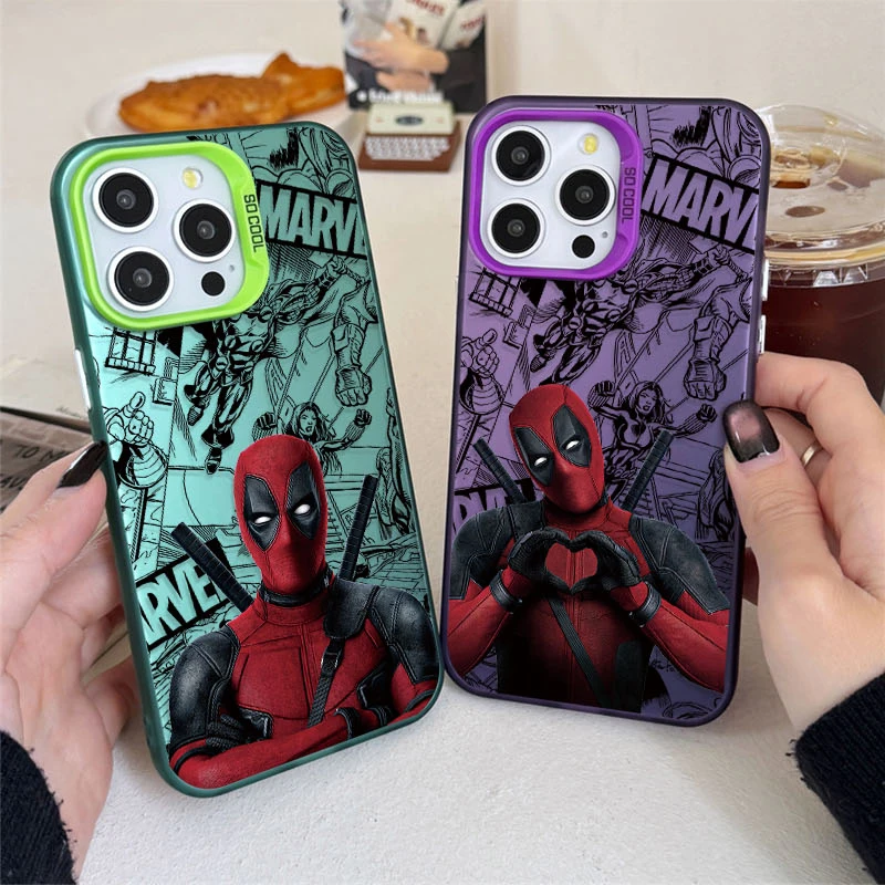 Marvel Deadpool Phone Case for Samsung Galaxy S24 S23 S22 S21 Ultra Plus FE A54 A34 A24 A14 A73 A53 A33 5G Note 20 Plating Cover