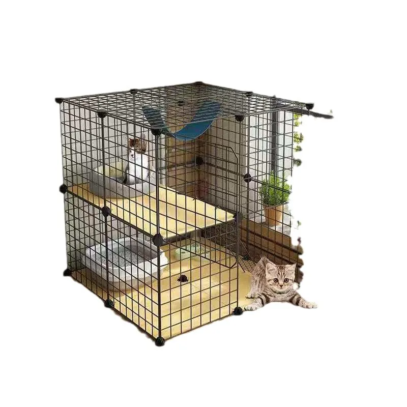 

Cat cage, family villa large free space indoor with toilet small, double cat house