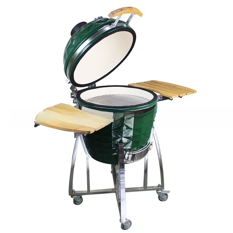 AUPLEX22 Inch Diamond Noodles Smoked Braised Grilled Charcoal Grilled Family Party Outdoor BBQ Ceramic Grill Grill Skewers