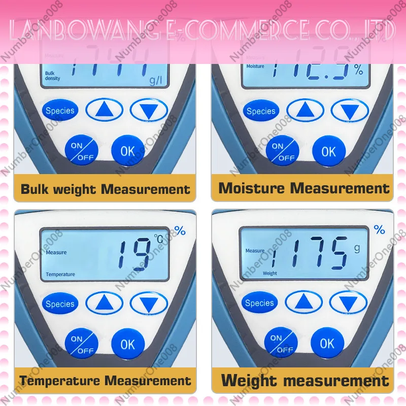 Smart Digital Grain Moisture Meter Humidity Tester For Corn Soybean Coffee Beans Farm Crop Testing Device
