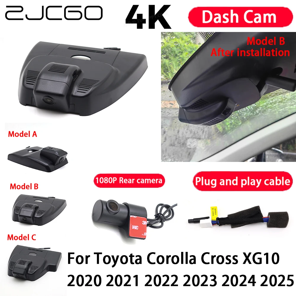 

Car Camera 4K Plug and Play Dash Cam Video Recorder Night Vision for Toyota Corolla Cross XG10 2020 2021 2022 2023 2024 2025