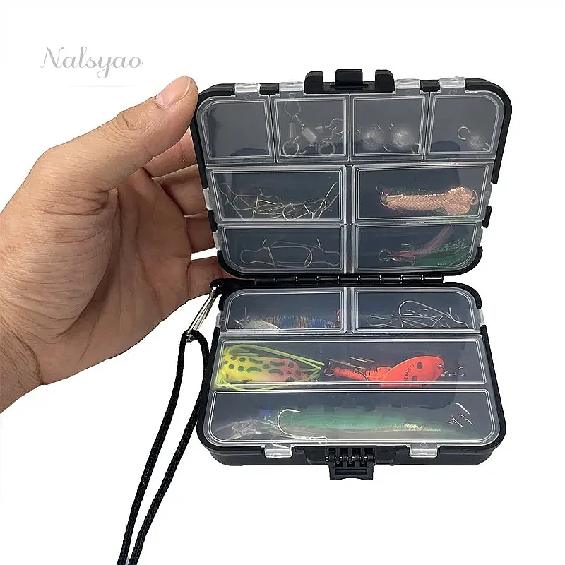 Double Sided Fishing Tackle Box, Fishing Accessories Storage Case for Hooks, Lures, Baits & Carp Gear, 1pcs