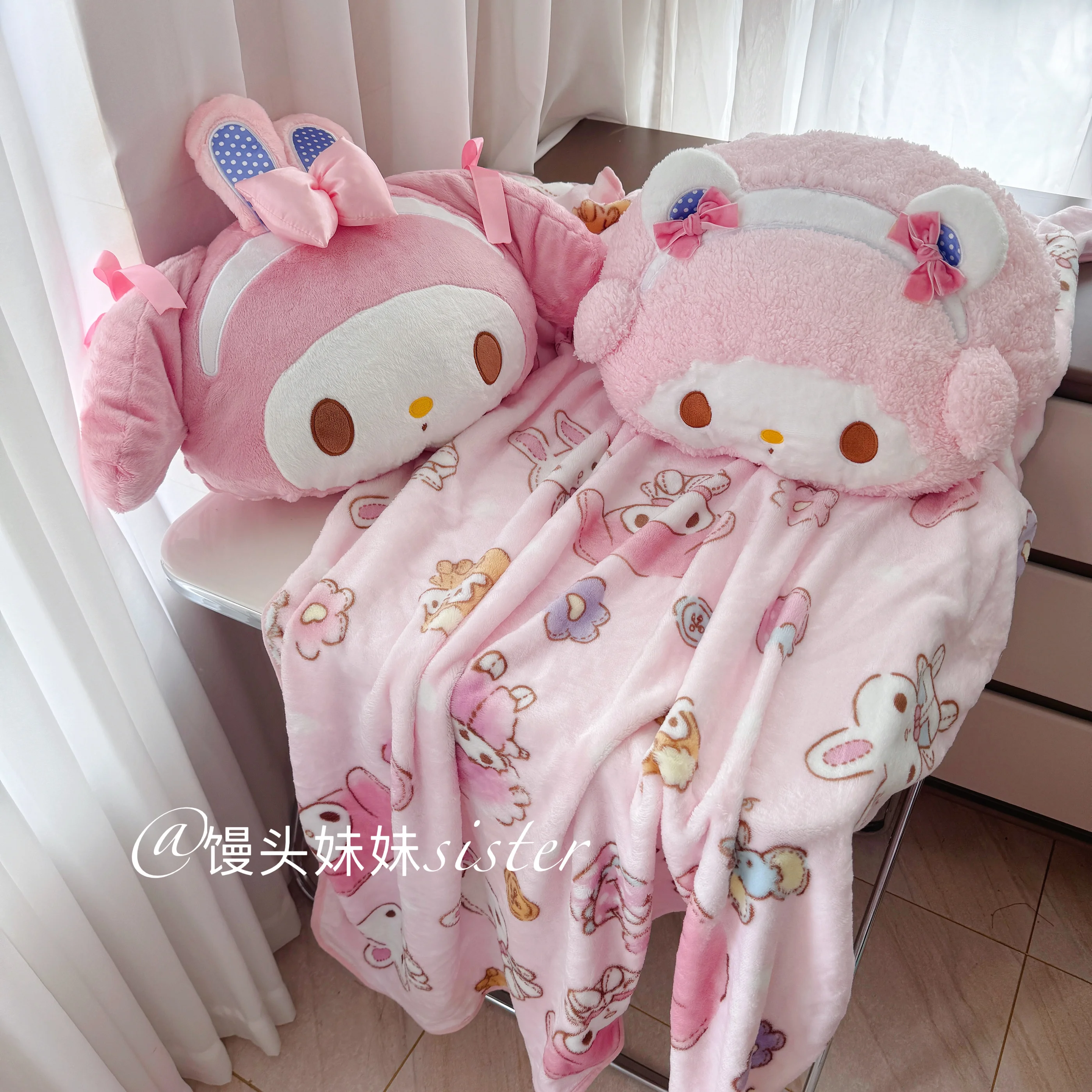 Sanrio My Melody Headrest Back Cushion Seat Belt Cover Stuffed Anime My Sweet Piano Pillow Sofa Bed Home Decor Xmas Girl Gifts