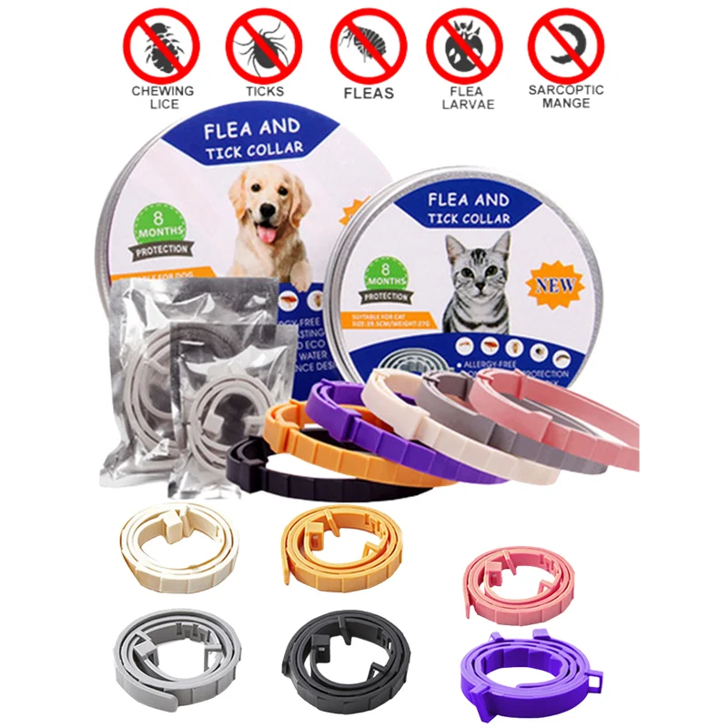 Adjustable Insect Repellent Dog and Cat Collar, Anti-Flea, Tick, Mosquito Repellent Personalized Collar Pet Supplies